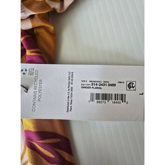 Liz Claiborne Top Sz L Ginger Floral - Picture 7 of 8